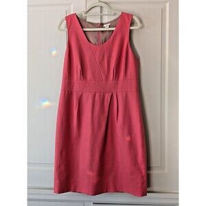 J Crew Womens Coral Pink Sheath Dress Size 12 Sleeveless Lined Zip Back